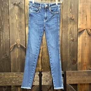 Free People We The Free Jeans 26 Skinny Frayed Hem Boho High Rise Casual Stretch